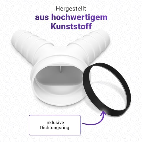 Viоks.pro Abfluss Waschmaschine Doppelanschluss 1 1/2 Zoll Schlauchanschluss & Y-Verteiler Zulaufschlauch Waschmaschine Geschirrspüler Anschluss