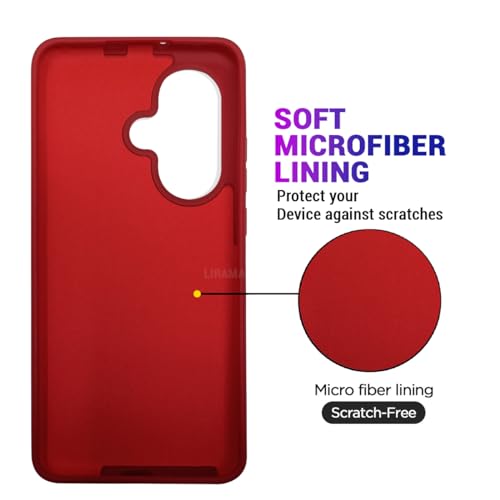 Image of LIRAMARK Liquid Silicone Soft Back Cover Case for OnePlus Nord CE 3 5G (Red)