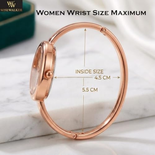 Image of WISEWALKER Women & Girls Premium Quality Oval Dial Bangle Bracelet Watch for Ladies Wrist Watch | Casual | Formal | Traveling | Party Watch for Women