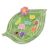 MindWare Sensory Sprouts Baby Water Mat, Inflatable Leaf-Shaped Tummy Time Play Mat with Floating Bugs for Sensory Play, Visual Tracking and Neck Strength Development for Babies 6 Months and Up