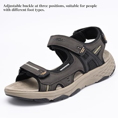 Image of Queday Womens Mens Sport Sandals Outdoor Hiking Sandals with Arch Support Comfortable Athletic Beach Sandals for Travel Walking Trekking Camping