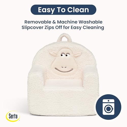 Delta Children - Serta Counting Sheep Kids Sherpa Foam Chair, Cream - image 5