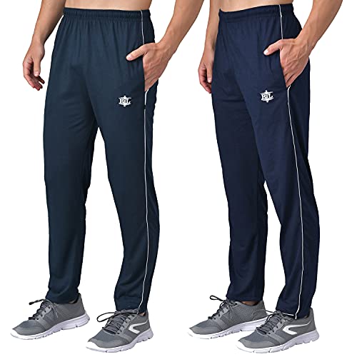 Image of eKools� Plain Trackpants for Men | Plain Trackpants | Basic Trackpants | Two Side Pockets with One Zip Pocket for Phone | 100% Cotton | Men's Trackpants (Pack of 2)