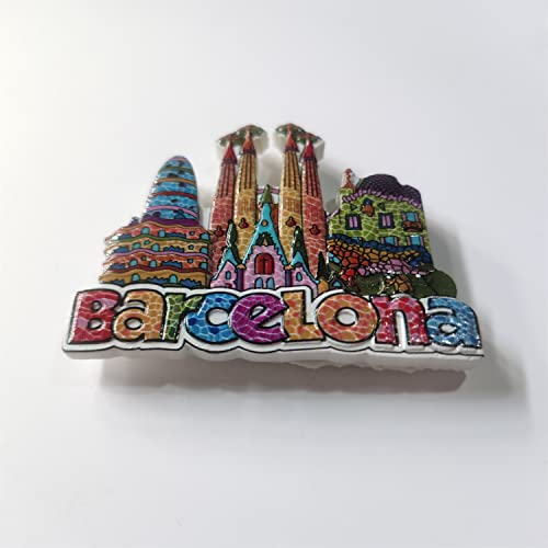 Imán decorativo de resina Barcelona 3D para refrigerador miniatura 2