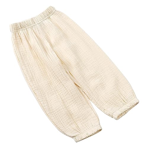 ACSUSS Boys Girls Breathable Cotton Linen Pants Solid Color Harem Sweatpants Summer Casual Bottoms2