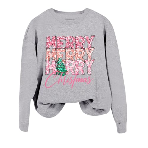 Weihnachtspullover für Damen Langarm Ugly Christmas Pullover Rentier...