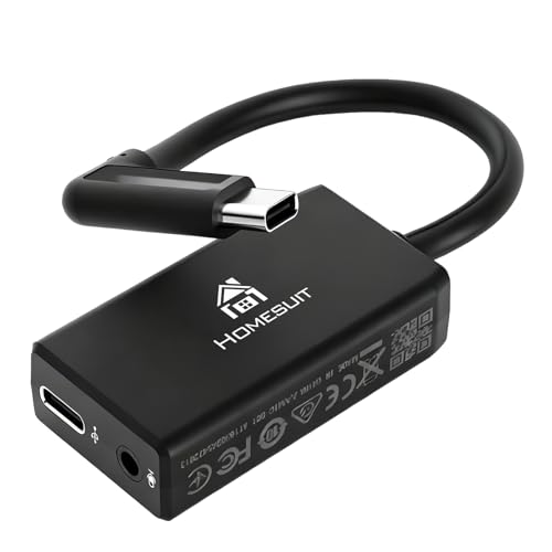 Homesuit 3,5mm Mikrofonadapter mit Windgeräuschreduzierung für GoPro Hero 13/12/11/10/9/8/7/6/5 Black GoPro-Zubehör Mikrofonadapter für Outdoor-Vlog, Reisen, Action-Video