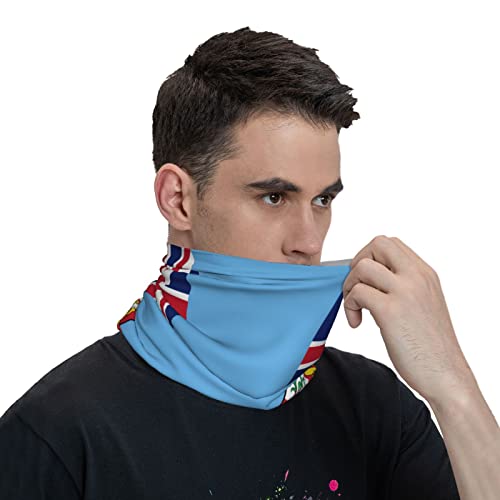 Cuello para hombre y mujer con bandera de Fiji. Balaclava y mascarilla deportiva transpirable de doble cara blanca miniatura 7
