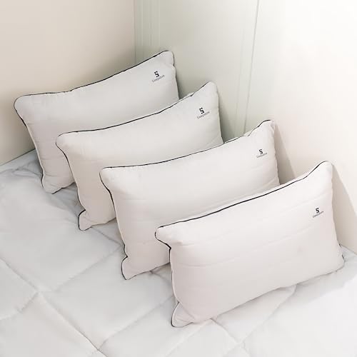 Image of SleepStore Granules Soft Cushion for Back & Spine Support, Pack of 4, 12x18 Inch | Multipurpose Adjustable Cushion for Office, Home & Travel | Shredluxe Fill - Blend of Memory Foam & Premium Fiber