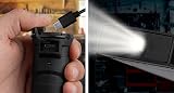 KRUMAD Lampa warsztatowa LED z magnetyczną podstawą 400 mAh, regulowana lampa robocza LED, akcesoria warsztatowe, lampa robocza przez USB, zabezpieczona przed kapiącą wodą, do garażu i użytkowania na