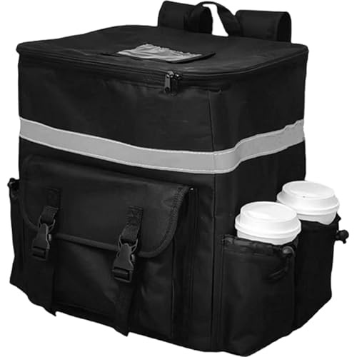 Sac à dos isotherme réfléchissant avec double boucle pour livraison de pizza sécurisée