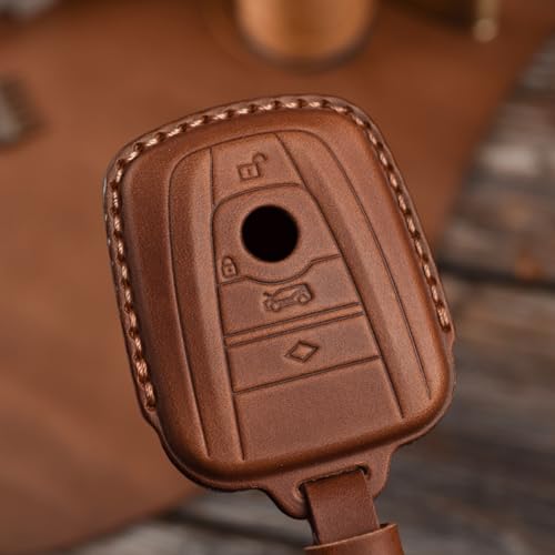 Funda de cuero para llave de coche BMW I3 e I8 con llavero protector 4