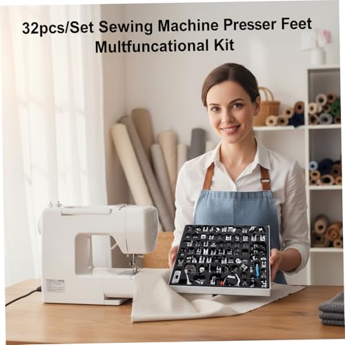 Kit multifuncional 32 piezas pies para máquina de coser miniatura 6