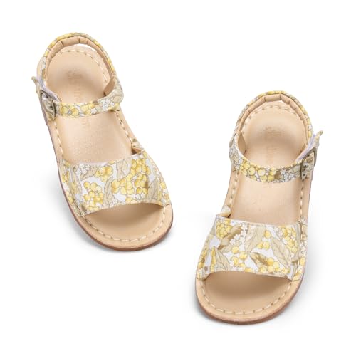 Image of THEE BRON Toddler Girls Vintage Open Toe Sandals Cushioned Comfy Summer Dress Shoes