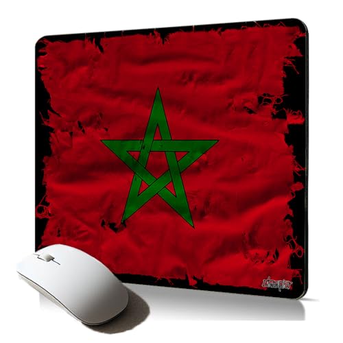 Tapis de Souris Souple Drapeau Maroc marocain Motif Tissu résistant Mousepad Cadeau Original Gaming