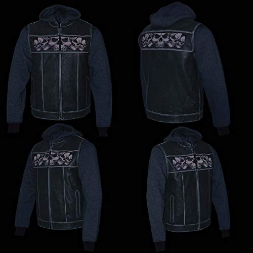 Image of Milwaukee Leather Men's Leather Motorcycle Vest w /Hoodie