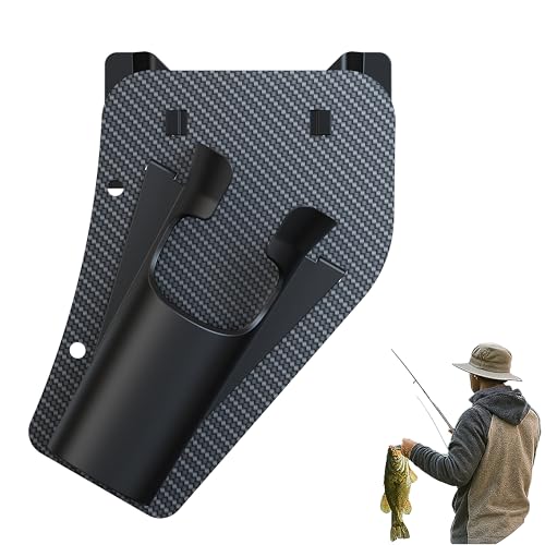 Fishing Rod Holster for Belt Hands-Free Slide-in Rod Holder for Bank Wading Dock & Kayak Anglers Lightweight 75g Carbon Fiber Pattern Finish Black