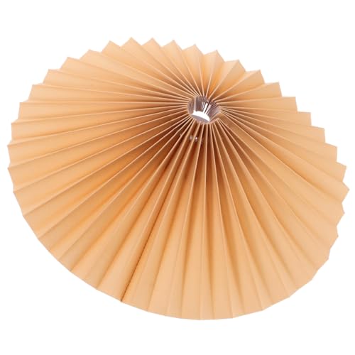 Retro Pleated Table Lamp Shade - Khaki Fabric Lampshade for Bedside, Floor & Desk Lamps - Elegant Accordion Style Light Cover