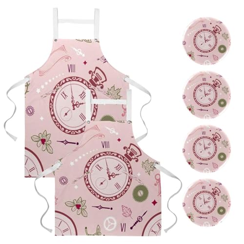 Lot de 2 tabliers de cuisine vintage rose pour réussir toutes vos pâtisseries maison
