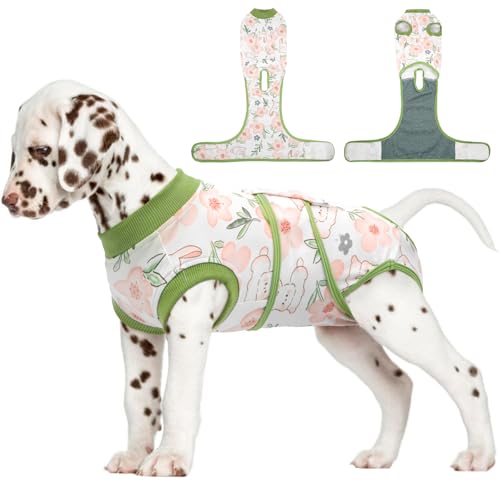 Image of FUAMEY Dog Recovery Suit Male,Dogs Surgery Neuter Suits Puppy Spay Shirts for Female Protect Dog's Skin Anti Licking Abdominal Wounds Doggie Onesie Pet Bodysuit Alternative to Cone Rabbit Flower S