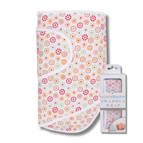 Miracle Blanket Swaddle Wrap – Help Your Newborn Sleep Longer – Soft &amp; Secure Sleep Sack for Infants – Easy-to-Use Swaddling Blanket for a Calm Baby (Cirque D Fleur)