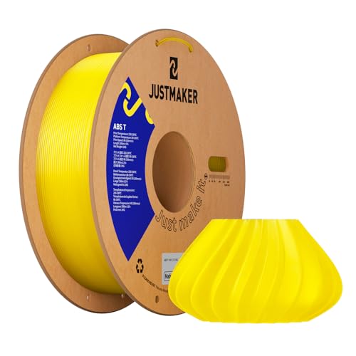 JUSTMAKER ABS Transparent 3D Printer Filament, Upgraded Strength Heat Resistant Filament, Low-Odor Transparent Material,