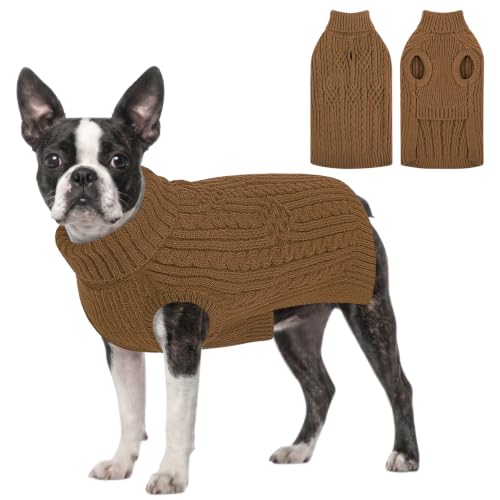 Image of AOFITEE Dog Sweater, Turtleneck Medium Dog Sweater Girl Boy for Fall Winter