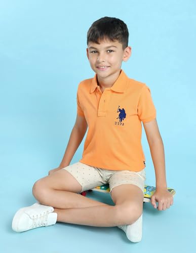 Image of U.S. Polo Assn. Polo T Shirt for Boys - Kids Wear for Boys, Regular Fit with Ribbed Collar & Short Button Placket