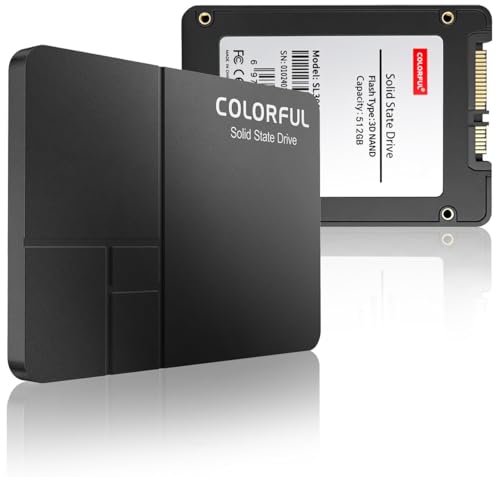 Colorful 512GB SSD SSD 512GB 2.5 SATA III Internal - 500MB/s Read 450MB/s Write with TLC 3D NAND Flash for Laptop & Desktop PC Upgrade