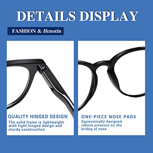 Image of Henotin 6 Pack Reading Glasses for Women Men Blue Light Blocking Stylish Computer Readers with Leather Case