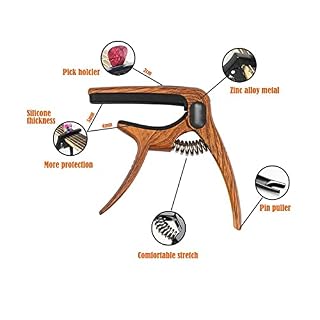 EXENXA Accueil Instrument de Musique Guitare Capodastre 3in1 Zinc Metal Capo pour Guitares Acoustiques Et Électriques… – Image 4