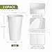 LITOPAK 210 Pack 16 oz Disposable Paper Coffee Cup, Hot/Cold Beverage Drinking Cups for Water, Paper Coffee Cups, White Hot Coffee Cups, Suitable for Party, Picnic, Travel, and Events