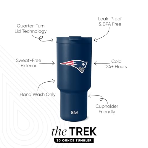 Image of Simple Modern Officially Licensed NFL 30oz Tumbler with Flip Lid and Straws | Football Insulated Stainless Steel Cup | Gifts for Men Women | Trek Collection