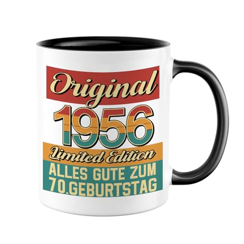 Tasse 70 Geburtstag Geschenk, 1956 Limited Edition Kaffeetasse als Geburtstagsgeschenk, 70 Geburtstag Geschenkideen für Männer und Frauen, Mama, Papa, Oma, Opa, Tante, Schwester, Keramik 350 ml