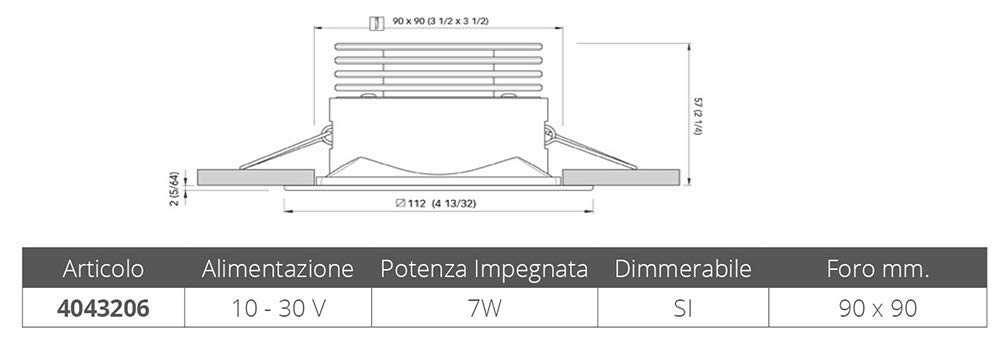 Quick Products Luce KRISTINE DL113 LED Cal 1030 Inox E00 1P, Multicolore