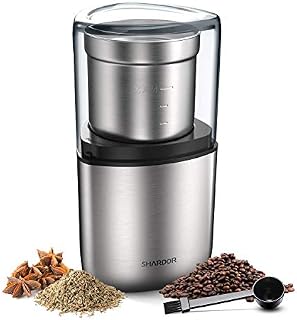 SHARDOR Electric Coffee Bean Grinder, Spice Grinder, 1 Removable Bowl with Stainless Steel