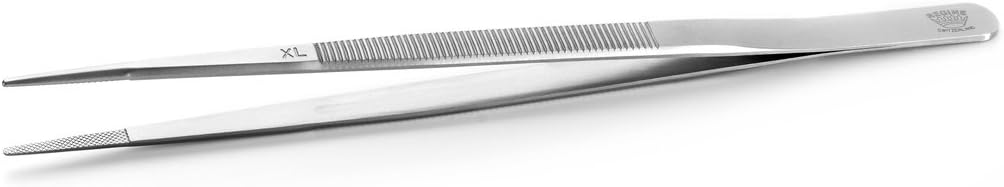 Swiss Made Tweezers with Extra Large tip and Chrome Finish, INOX XL, Designed for Jewelers