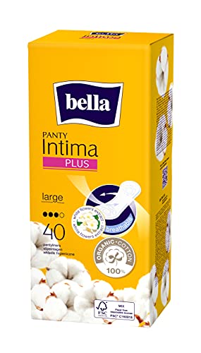 Image of Bella Maxi Soft Wings Classic Sanitary Pads - 15 Pieces (Pack of 2) & Panty Soft Classic Liners, Pack of 60 Scent: unscented & Panty Intima Plus Panty Liners - 40 Count (Large) (Pack of 1)