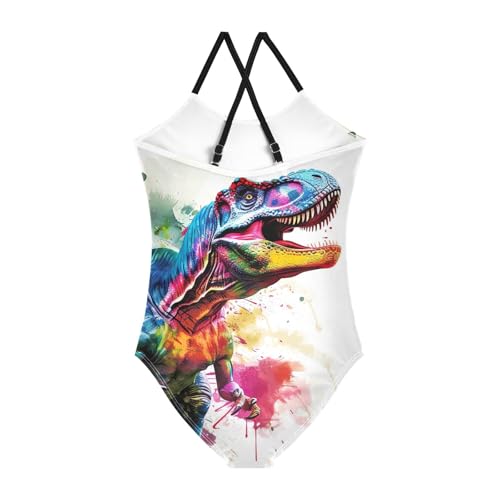 Toddler Colorful Trex Dinosaur One Piece Swimsuits for Girls 3T 202b59142
