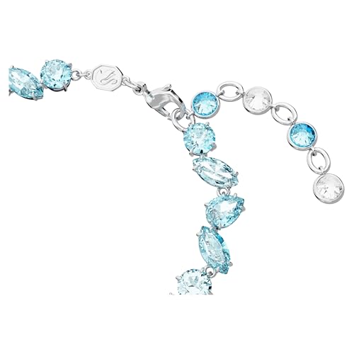 Swarovski Gema Soft Bracelet, Blue Crystals, Mixed Cuts, on Rhodium Finished Band, Part of the Swarovski Gema Collection3