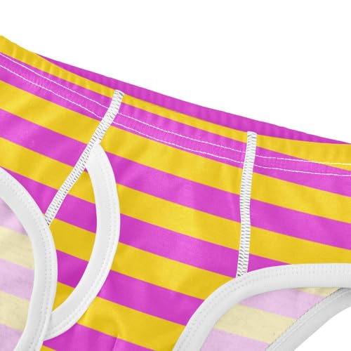 Yellow Pink Stripe Toddler Boy's Underwear 2T4