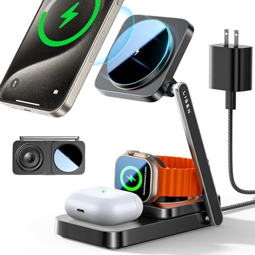 Photo 1 of **READ NOTES, MISSING PART**
LISEN Foldable Charger 3 in 1 for Apple Magsafe Charger Stand