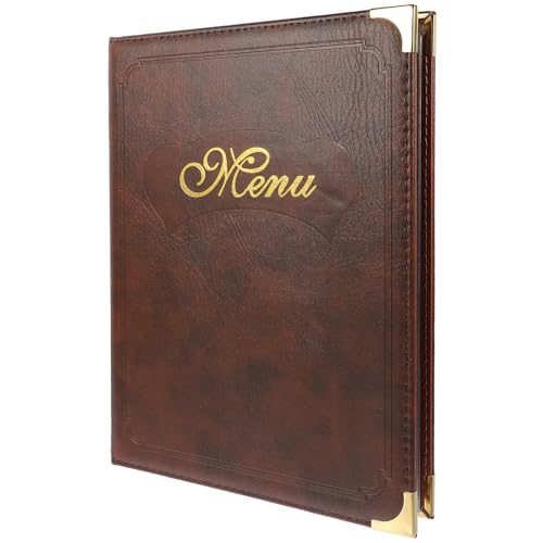 Couverture de menu A4 en cuir café pour restaurant et bar
