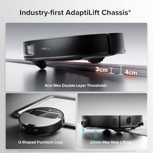 roborock Saros Z70 Robot Vacuum and Mop, OmniGrip Arm, AI-Powered, 22,000Pa Suction, 3.14’’ Ultra Slim, FlexiArm Riser Technology, AdaptiLift Chassis, Obstacle Avoidance, Auto Mop Washing & Drying