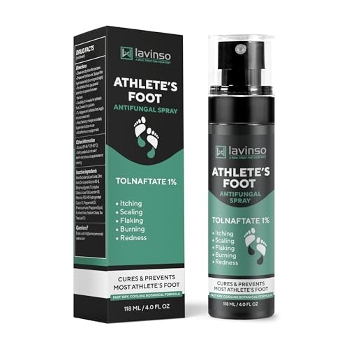 Lavinso Athlete's Foot Antifungal Spray – Jock Itch Treatment, Extra Strength Tolnaftate 1%, Fast-Drying, Odor-Free Feeling – for Men and Women