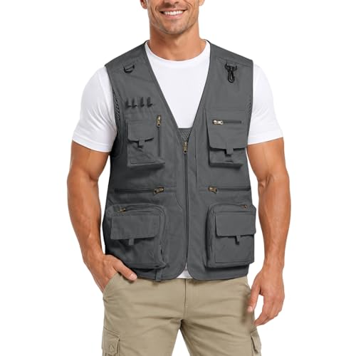 Chaleco de pesca multibolsillos para hombre y camisa outdoor