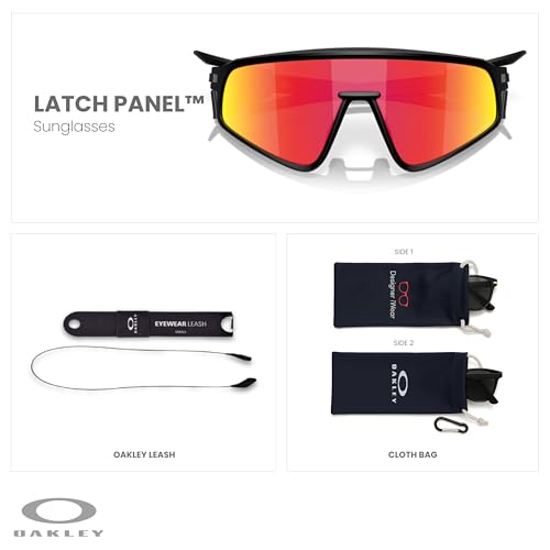 Oakley Latch Panel OO9404 Shield Sunglasses for Men for Women+ Bundle Accessory Leash Kit, Microfiber Pouch2