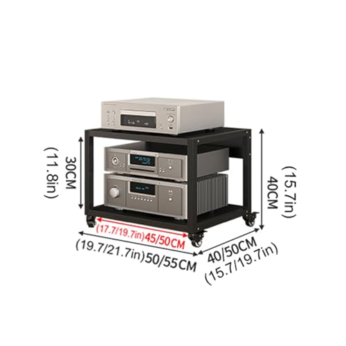 4-poziomowa ruchoma szafka wideo do salonu i gier - narożny stojak na telewizor wielofunkcyjny stojak HiFi kompaktowy 50 x 40 x 40 cm centrum rozrywki, idealny do konfiguracji nagrywania