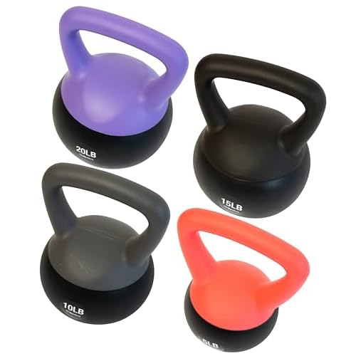 bintiva Soft Kettlebells – Sea and Iron Sand Filled Weights for Women and Men – Color Coded Kettle Bell Sets