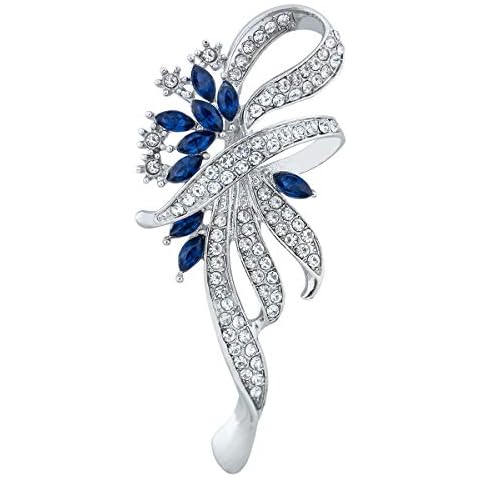 Mecool Broche de Lujo de Estilo Vintage con Cristales Azules Cover